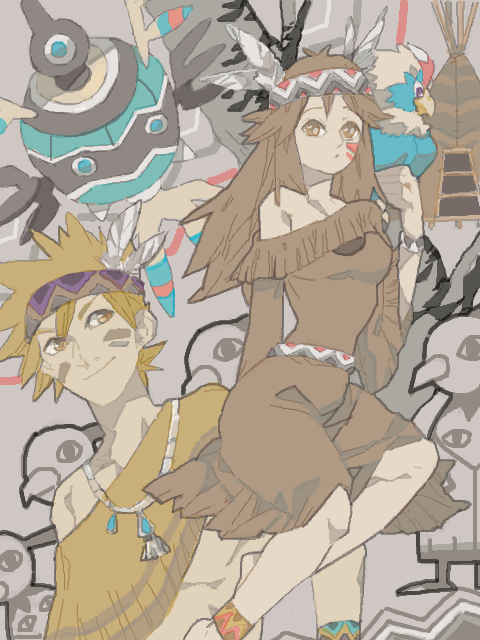 blue oak, leaf, natu, sigilyph, and rufflet (pokemon and 1 more) drawn by rotasu