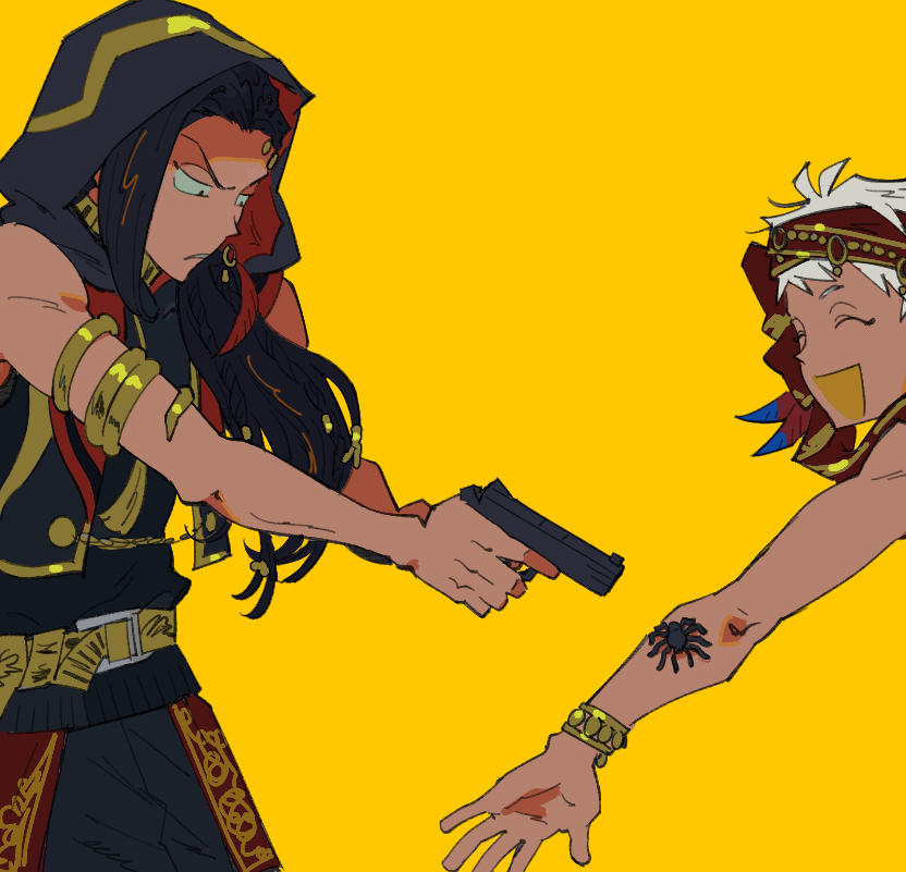 jamil viper and kalim al-asim (twisted wonderland) drawn by guu_(hakahonoo)