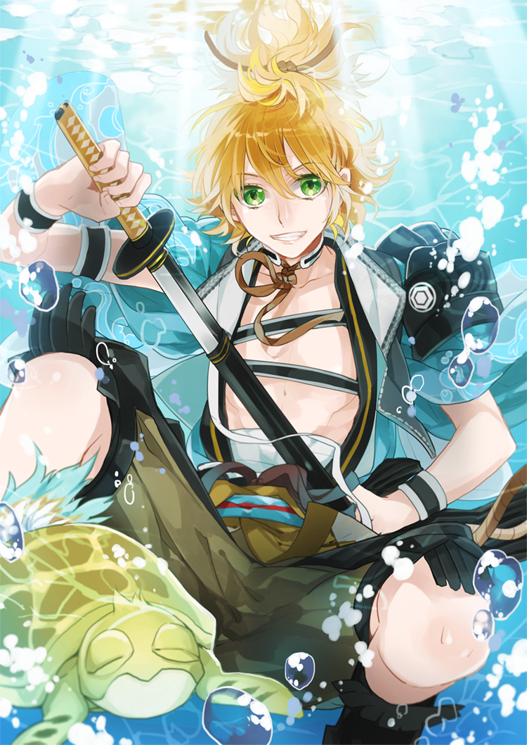 urashima kotetsu and kamekichi (touken ranbu) drawn by kurisu_takumi