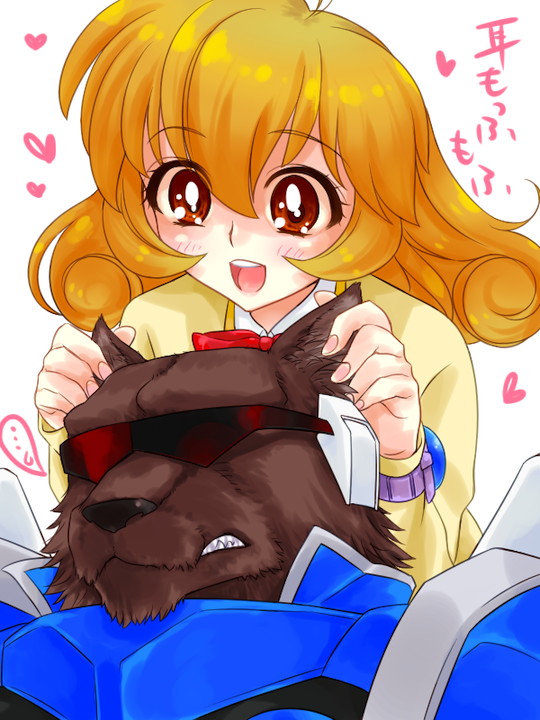 kasuga yui and war wolf (corrector yui) drawn by mukki