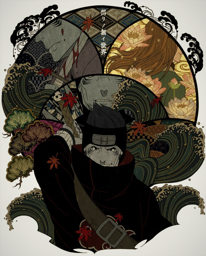 hoshigaki kisame and miru (naruto and 1 more) drawn by nekodou_(yukatin1000)