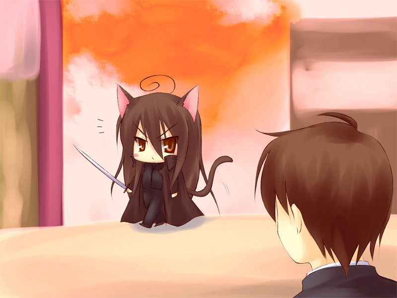 shana and sakai yuuji (shakugan no shana) drawn by piku