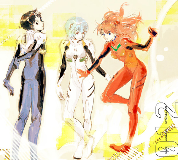 souryuu asuka langley, ayanami rei, and ikari shinji (neon genesis evangelion and 1 more) drawn by niko_(silent.whitesnow)