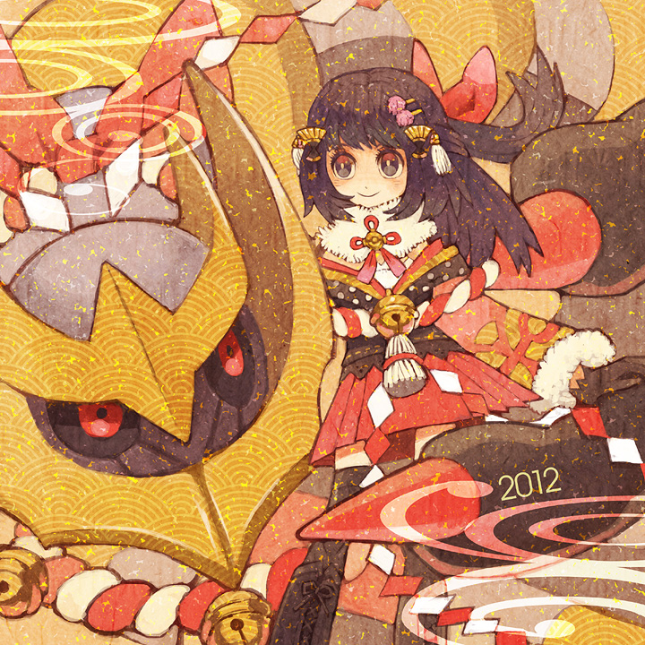 dawn and giratina (pokemon and 2 more) drawn by strawberrybit