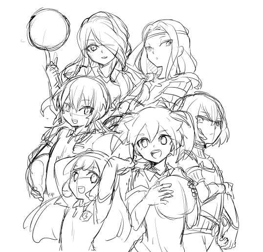 kirino ranmaru, kazemaru ichirouta, fei rune, nanobana kinako, kurosaki makoto, and 1 more (inazuma eleven and 2 more) drawn by tobi_(one)