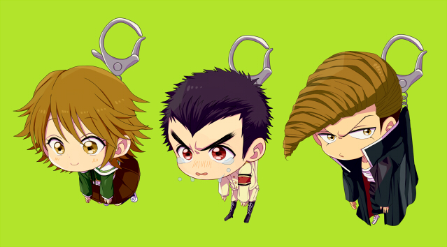 fujisaki chihiro, ishimaru kiyotaka, and owada mondo (danganronpa and 1 more) drawn by uemura