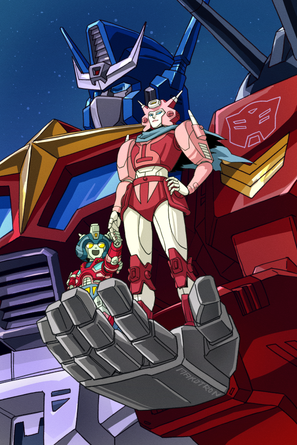 optimus prime, elita one, and star convoy (transformers and 2 more) drawn by makoto_ono