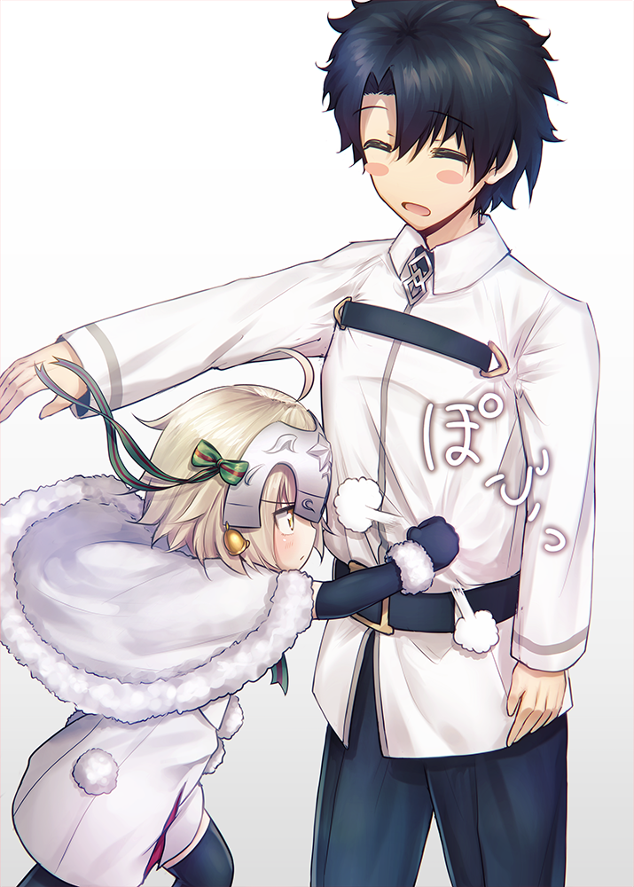 fujimaru ritsuka and jeanne d'arc alter santa lily (fate and 1 more) drawn by fal_(fal-se-0)