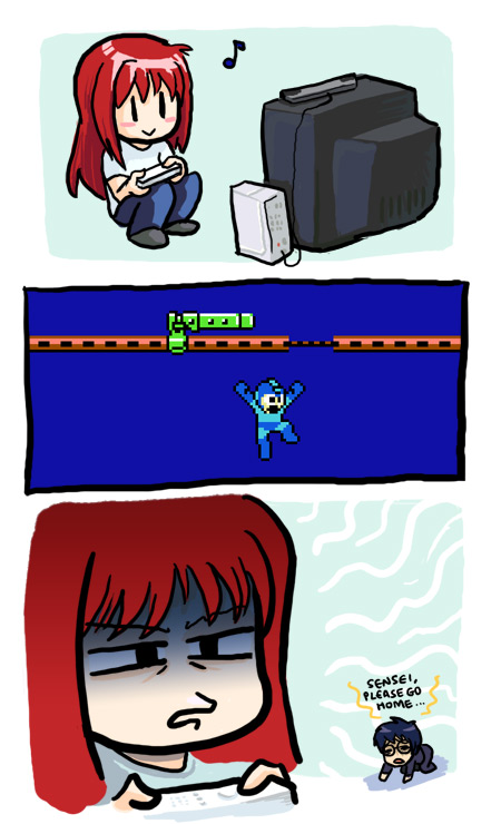 mega man, aozaki aoko, and tohno shiki (tsukihime and 2 more) drawn by jonathan_kim