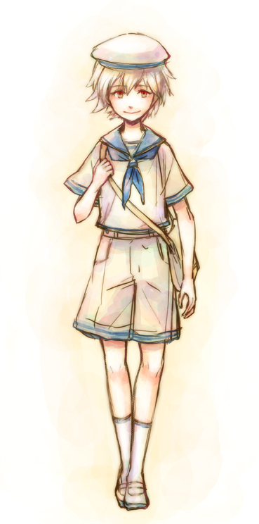 nagisa kaworu (neon genesis evangelion) drawn by kazamasimaro