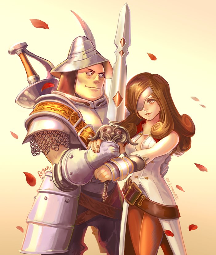 beatrix and adelbert steiner (final fantasy and 1 more) drawn by regan_(hatsumi)