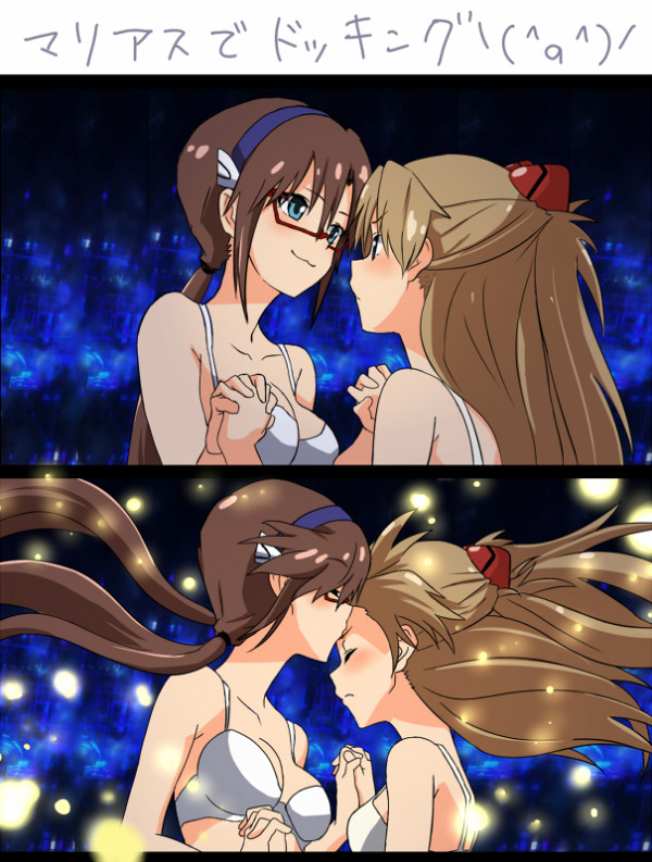 souryuu asuka langley and makinami mari illustrious (neon genesis evangelion and 2 more) drawn by shimatsun_(moroheiyanasu)