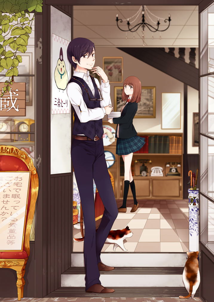 yagashira kiyotaka and mashiro aoi (kyoto teramachi sanjo no holmes) drawn by honita_ayako