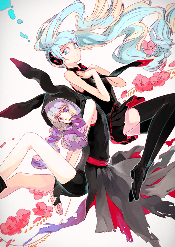hatsune miku and yuzuki yukari (vocaloid and 1 more) drawn by takamaru_nagisa