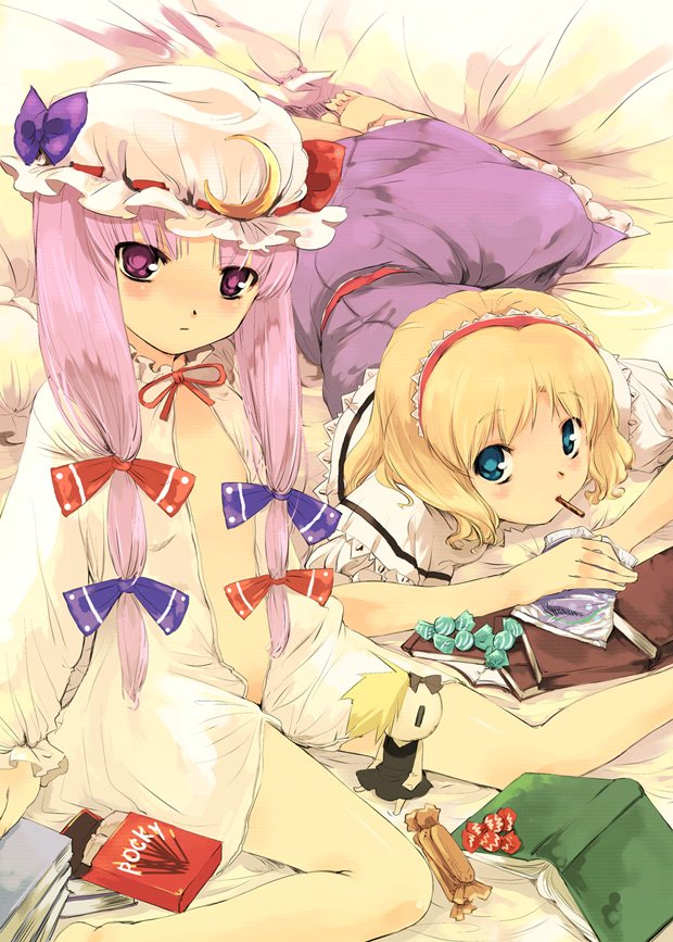 alice margatroid and patchouli knowledge (touhou) drawn by yuu_(kfc)