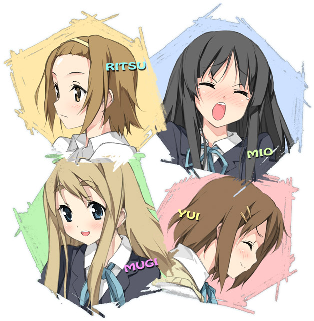 akiyama mio, hirasawa yui, tainaka ritsu, and kotobuki tsumugi (k-on!) drawn by kantoku