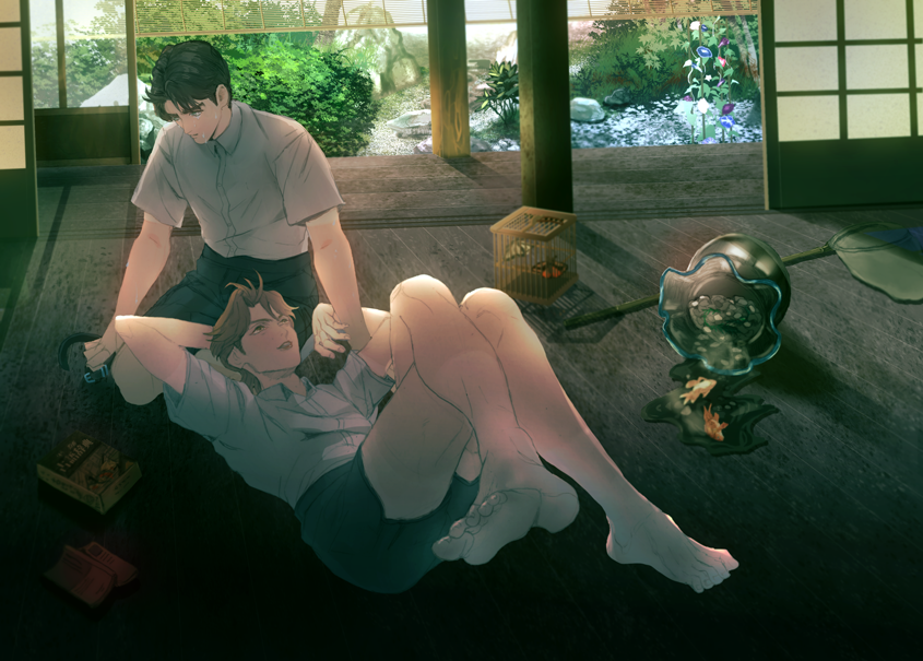 dio brando and jonathan joestar (jojo no kimyou na bouken and 1 more) drawn by 243_(jel)