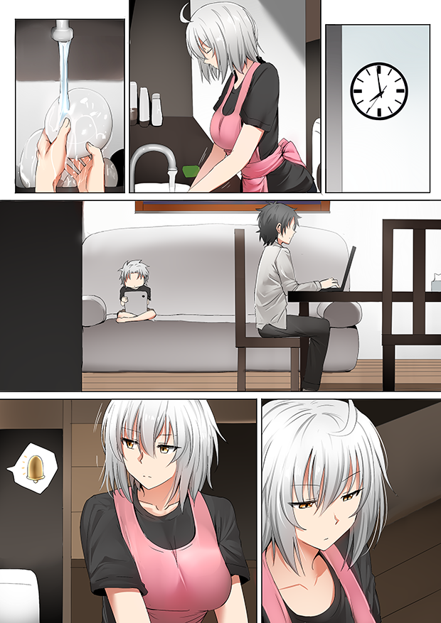 fujimaru ritsuka and jeanne d'arc alter (fate and 1 more) drawn by ginhaha