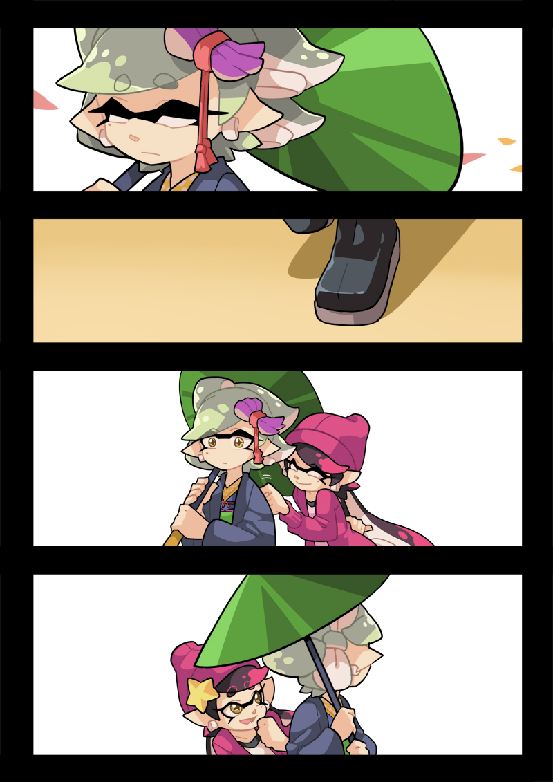 marie and callie (splatoon and 1 more) drawn by gomipomi