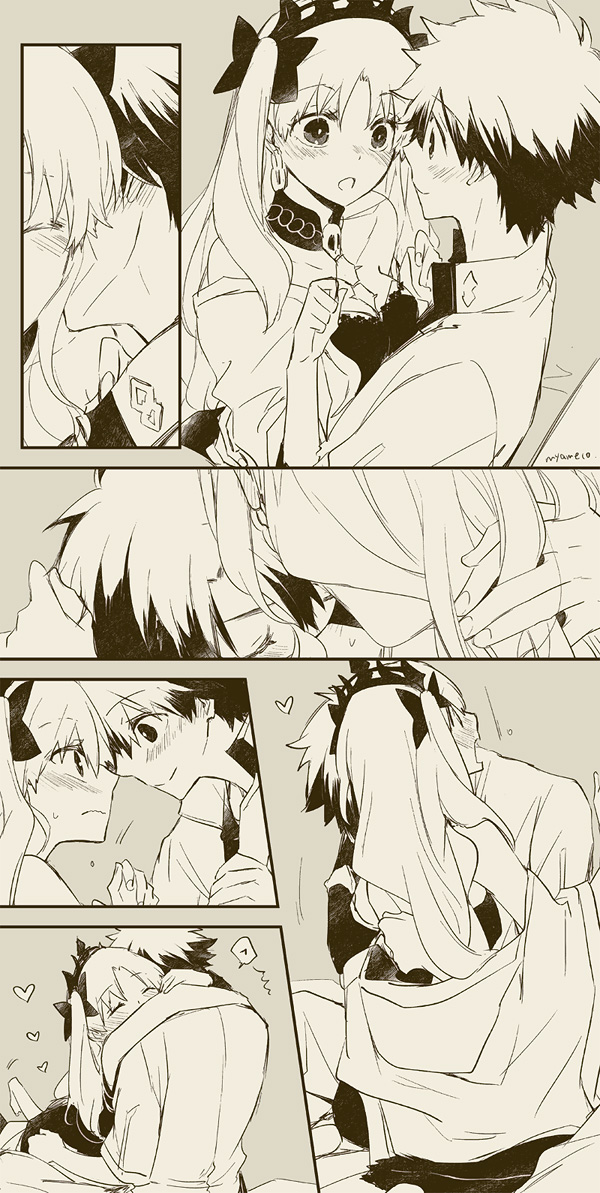 fujimaru ritsuka and ereshkigal (fate and 1 more) drawn by azumi_(myameco)
