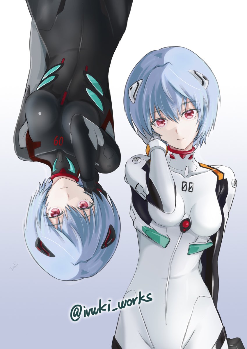 ayanami rei (neon genesis evangelion and 2 more) drawn by ivuki