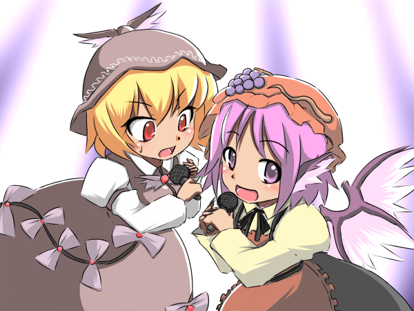 mystia lorelei and aki minoriko (touhou) drawn by akthree0