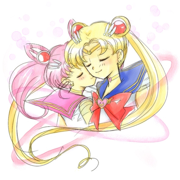 tsukino usagi, sailor moon, chibi usa, sailor chibi moon, super sailor moon, and 1 more (bishoujo senshi sailor moon and 1 more) drawn by miisuke_(pinksugar)