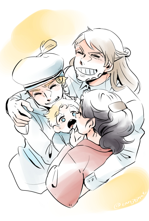 johnny joestar, gyro zeppeli, higashikata rina, and george joestar ii (jojo no kimyou na bouken and 2 more) drawn by tanjojnat