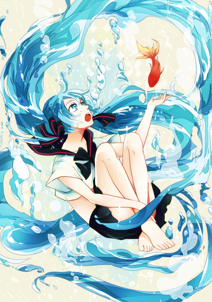 hatsune miku and bottle miku (vocaloid) drawn by tomann