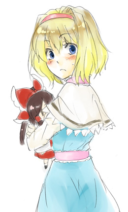 hakurei reimu and alice margatroid (touhou) drawn by shikai_(iesiki_56)