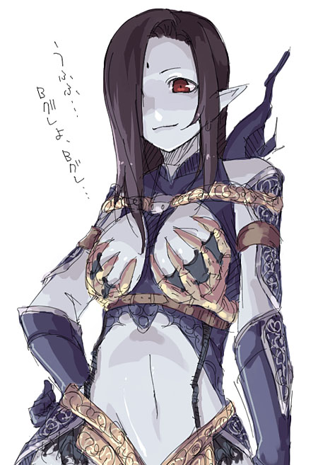 player character and dark elf (lineage and 1 more) drawn by kyo_(kuroichigo)