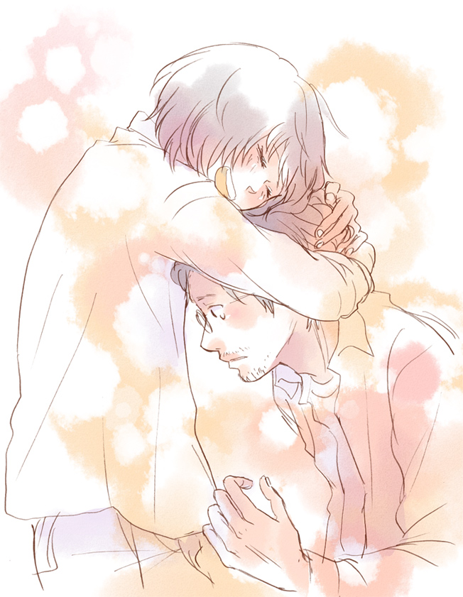 amano aki and mizuguchi takuma (ama-chan) drawn by machita