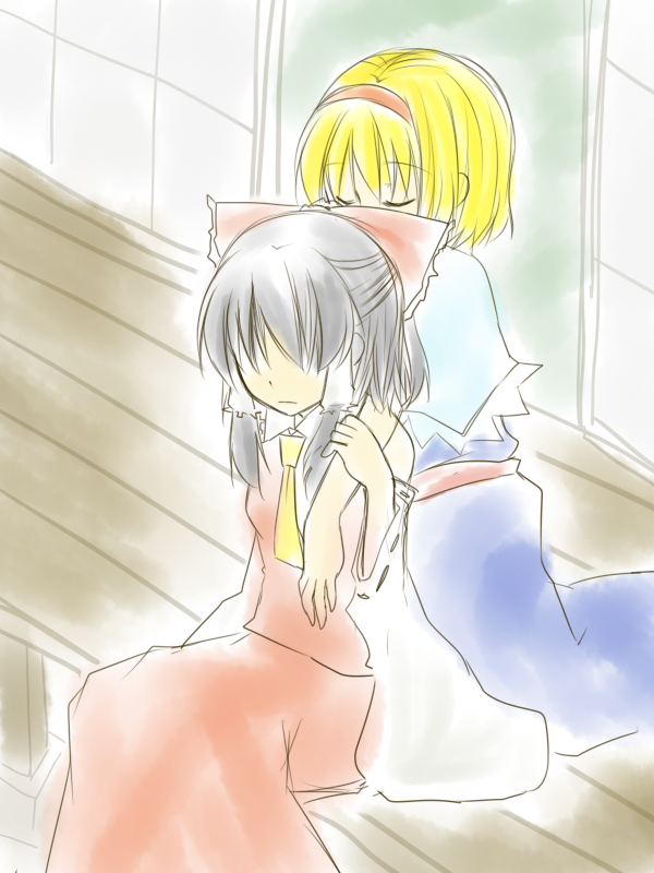 hakurei reimu and alice margatroid (touhou) drawn by yjy