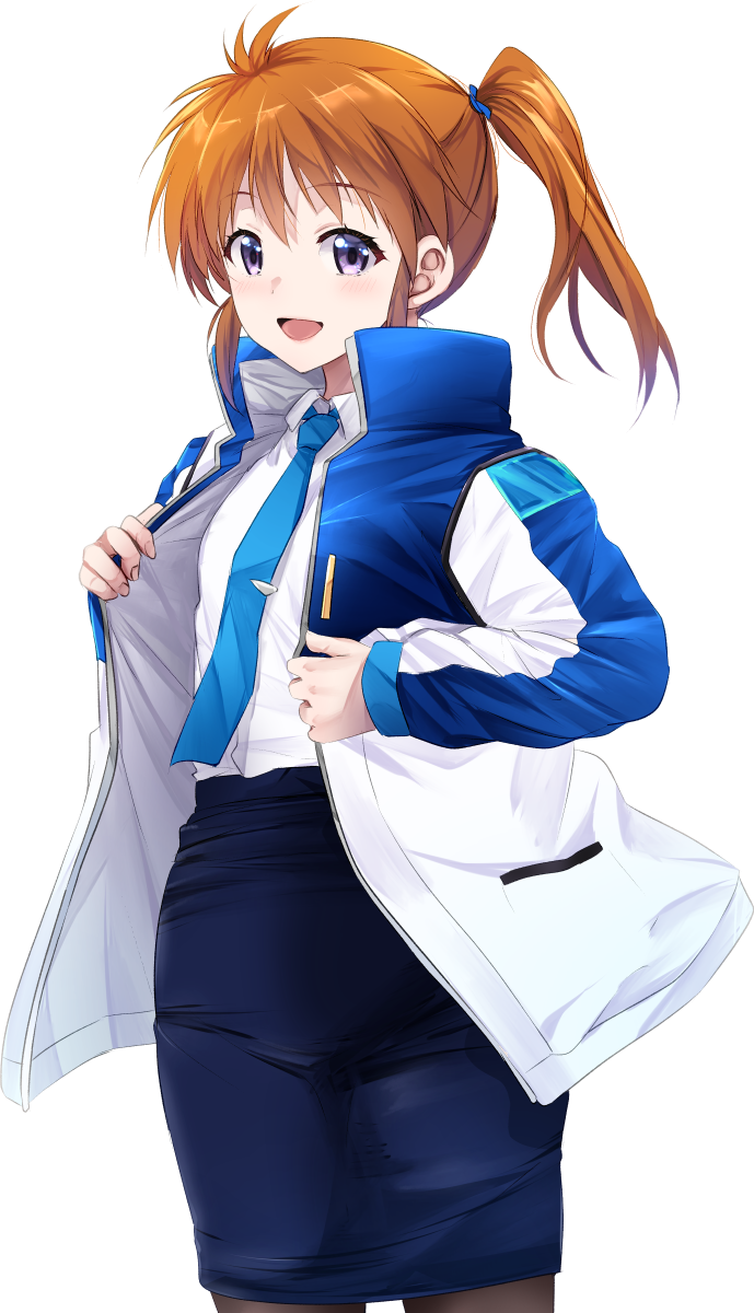 takamachi nanoha (lyrical nanoha and 1 more) drawn by yokoyama_kouji