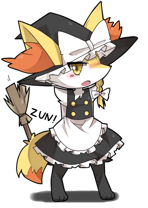 kirisame marisa and braixen (touhou and 1 more) drawn by ka_zhi