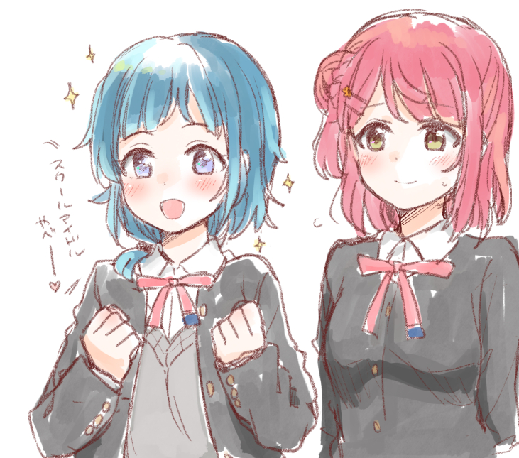 uehara ayumu and anata-chan (love live! and 2 more) drawn by itsuki_kuro