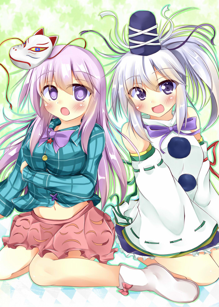 mononobe no futo and hata no kokoro (touhou) drawn by kuzumomo