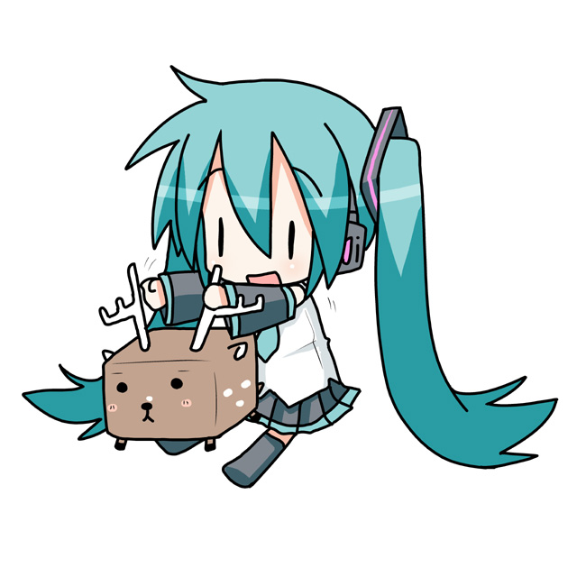 hatsune miku and chibi miku (vocaloid) drawn by minami_(colorful_palette)