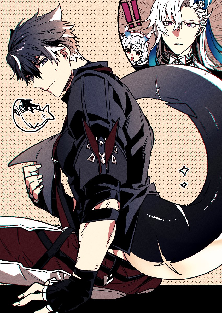 neuvillette, wriothesley, and sigewinne (genshin impact) drawn by toriyoshi
