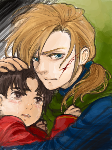 tir mcdohl and gremio (gensou suikoden and 1 more) drawn by maru-pan