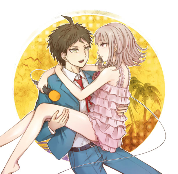 nanami chiaki and hinata hajime (danganronpa and 1 more) drawn by xsinon