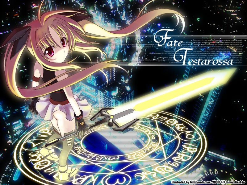 fate testarossa and bardiche (lyrical nanoha and 2 more) drawn by kitahara_tomoe_(kitahara_koubou)