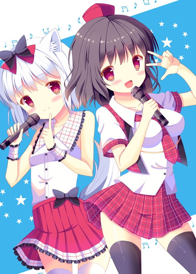 shameimaru aya and inubashiri momiji (touhou) drawn by hazakura_satsuki