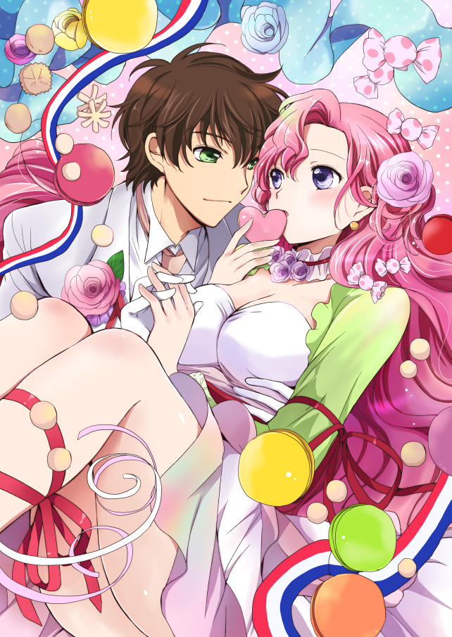 kururugi suzaku and euphemia li britannia (code geass) drawn by akina_tsukako