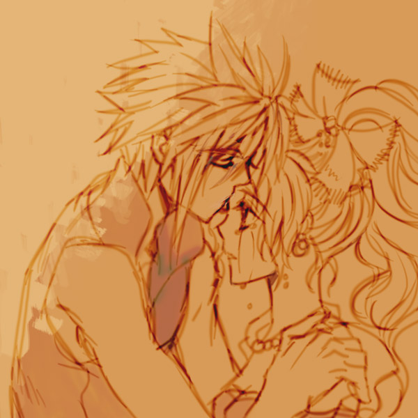 cloud strife and terra branford (final fantasy and 3 more) drawn by asu_(asoras)