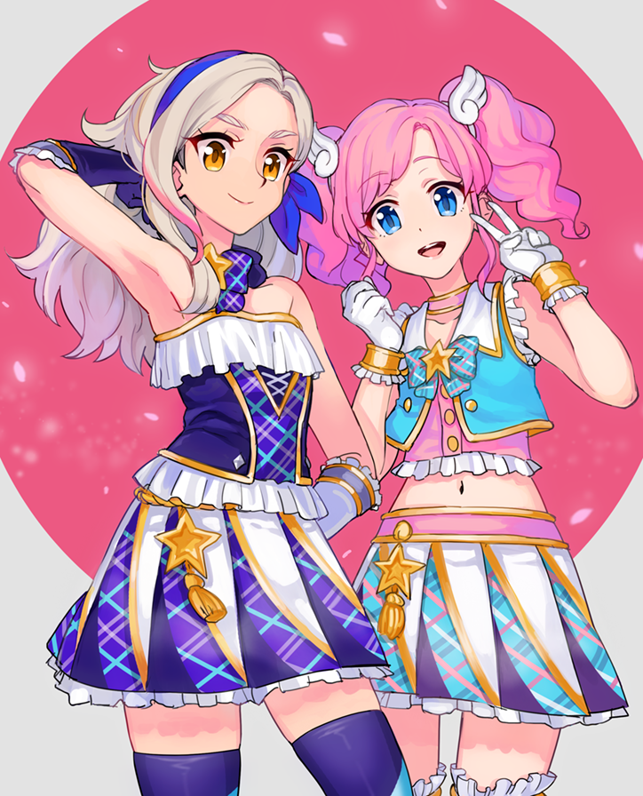 amahane madoka and kurosawa rin (aikatsu!) drawn by yoban