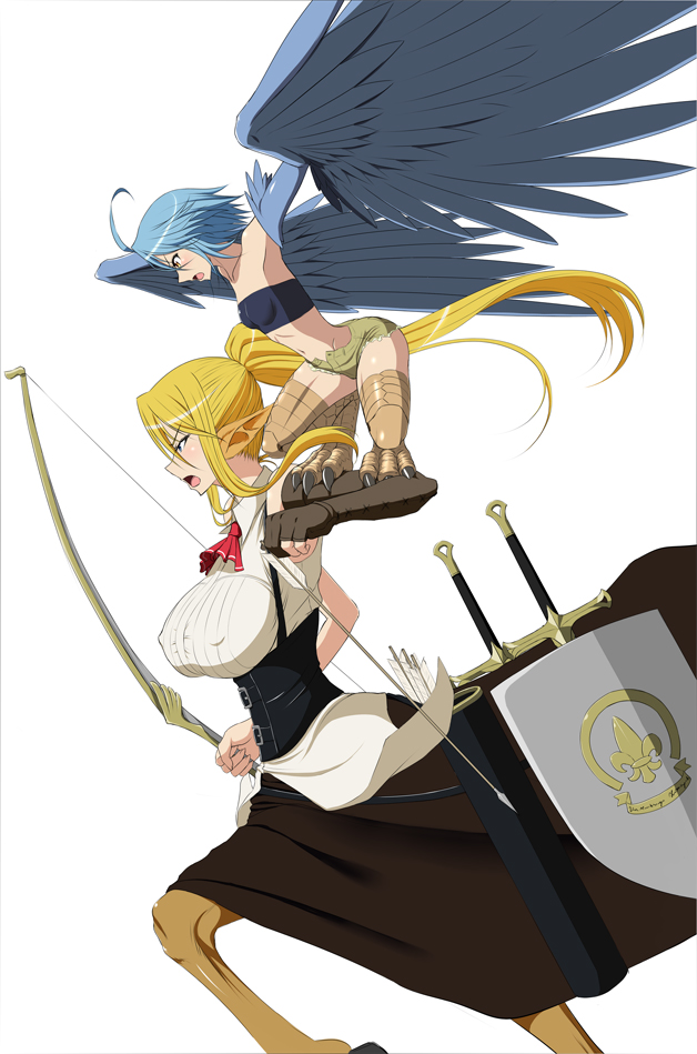 papi and centorea shianus (monster musume no iru nichijou) drawn by mr._metabo