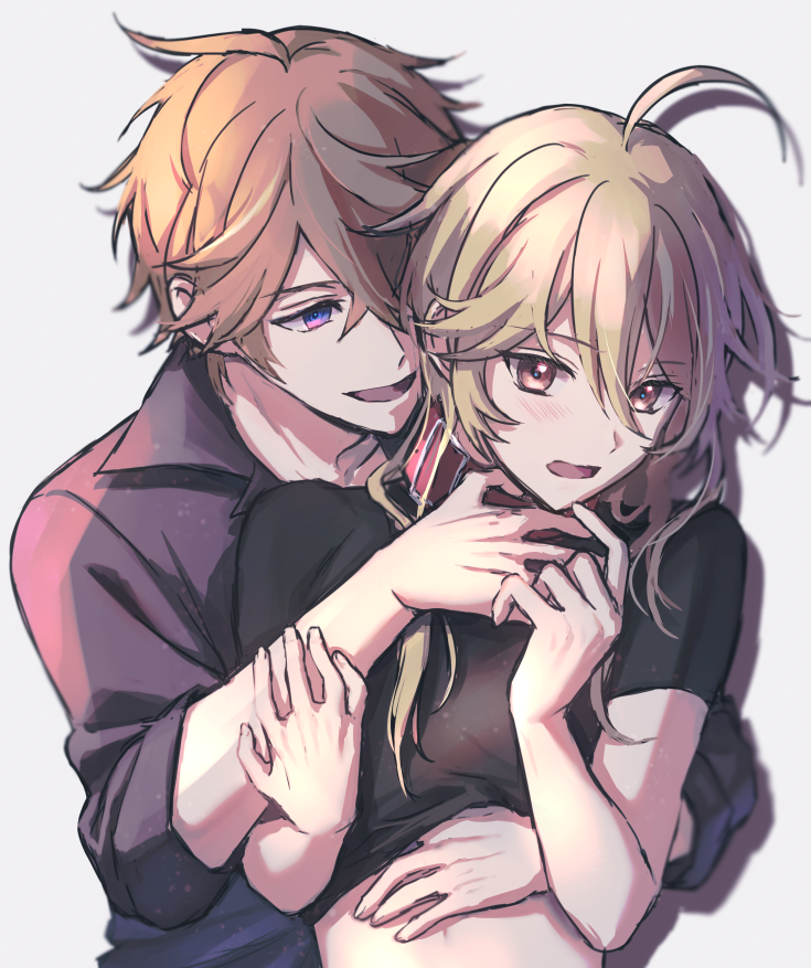 aether and tartaglia (genshin impact) drawn by miryoryo9