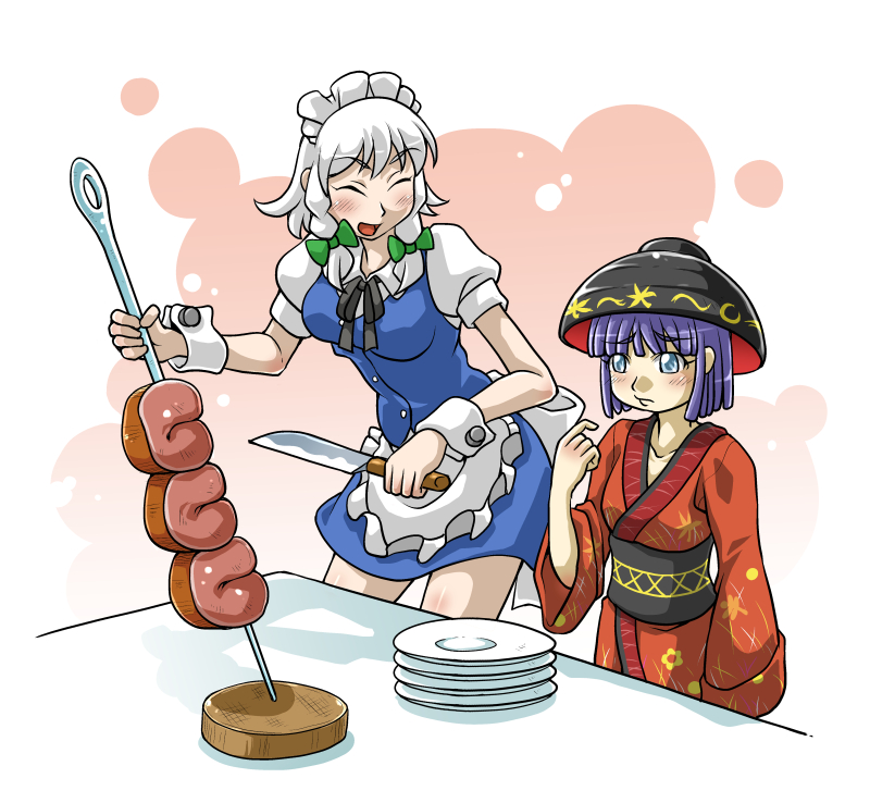 izayoi sakuya and sukuna shinmyoumaru (touhou) drawn by h.dupp_(nama_aakiruu)