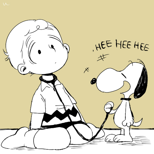 snoopy and charlie brown (peanuts) drawn by uriko_(botannabe)